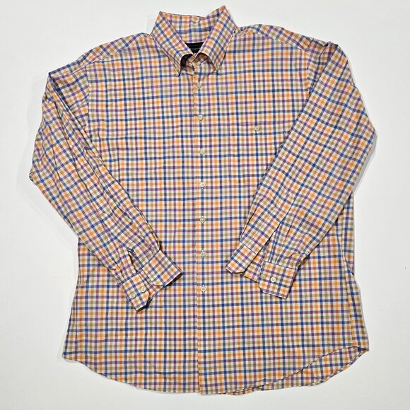 Scott Barber XL Gingham Check Button Front Shirt 100% Cotton - Picture 1 of 6
